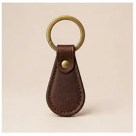 Brass Keyring Fob — Chestnut